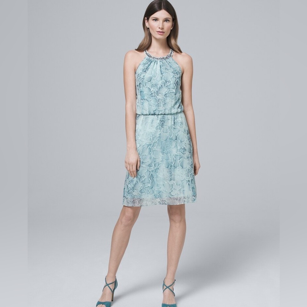 WHBM light blue snake print dress, size medium